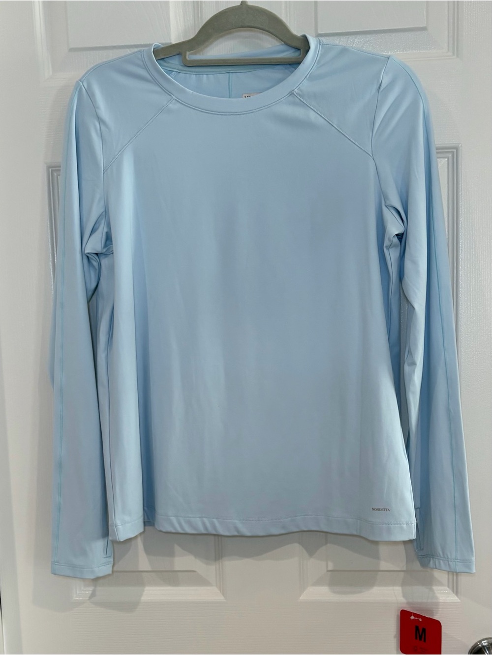 Mondetta Light Blue Long Sleeve Crew Neck Performance Top Women M Athletic NEW